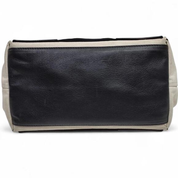 Chic Balenciaga Cabas Canvas Black Cream Mini Tote Satchel Bag Pouch Minimalist - Picture 4 of 8